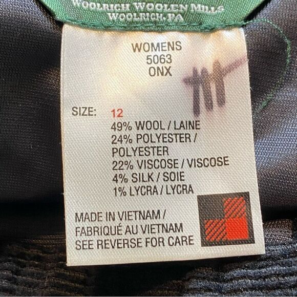Woolrich Wool Blend Tweed Woodlyn A-Line Skirt Color Onyx Size 12 - Picture 4 of 13
